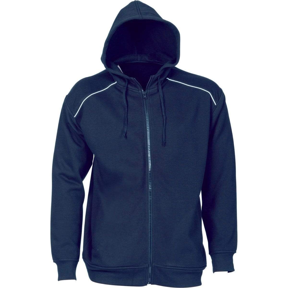 Dnc Workwear Men’s Contrast Piping Fleecy Hoodie - 5422 Active Wear DNC Workwear Navy/White S 